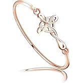 WSNANG Celtic Knot Cross Open Bangle Bracelet Religious Infinity Love Irish Celtics Jewelry Gift for Women(Celtic Knot RG)