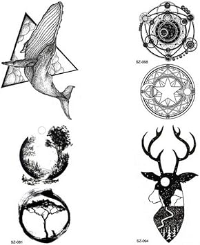 Ruofengcp Boussole Noire Tatouage Temporaire Femme