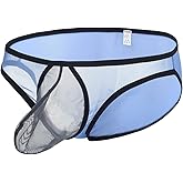 ZONBAILON Men's Sexy Mesh Underwear Briefs See Through Breathable Briefs with Bulge Pouch