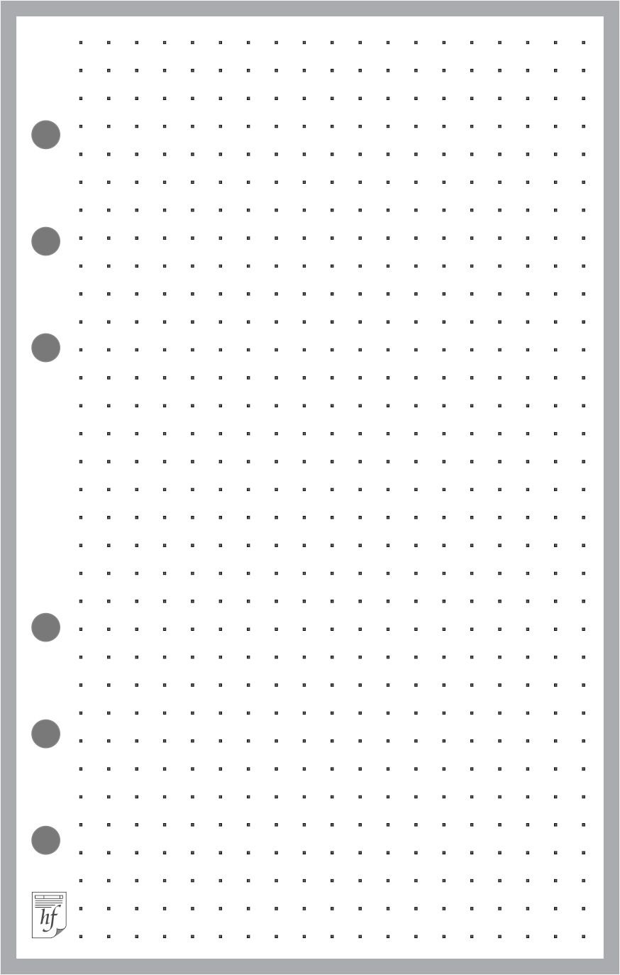 Compact Size Dot Grid (5mm) Paper Refill, Sized and Punched for Franklin Covey Compact and Other Notebooks (4.25" x 6.75")