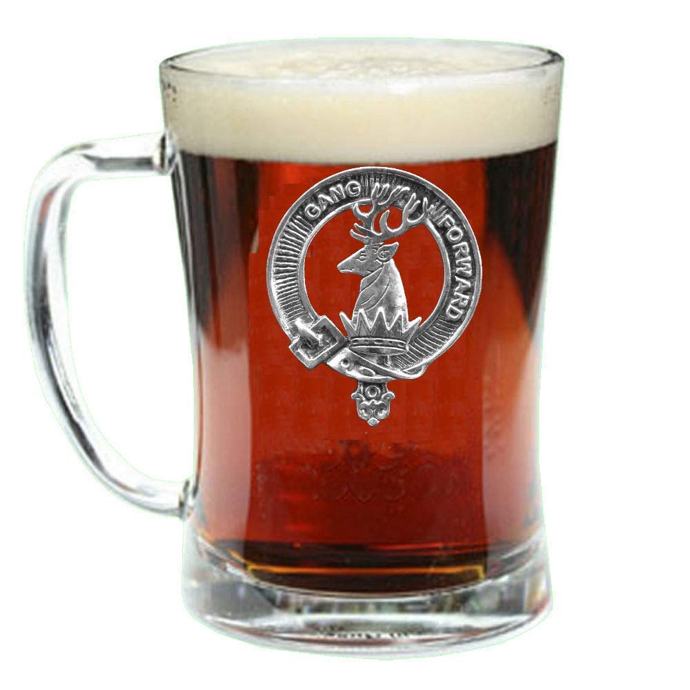 Stirling Scottish Clan Crest Badge Glass Beer Mug Handmade