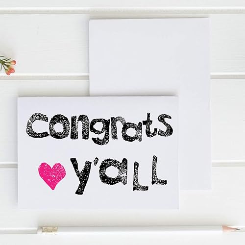 Congrats Y'all. Greeting Cards. Set of&nbsp;3.