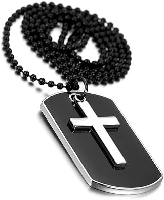 black cross dog tag