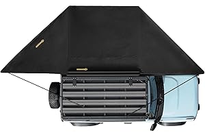 BUNKER INDUST 180 Degree Awning Free Standing, Vehicle Overland Awning Built-in LED Light - Three Colors, Car Driver Passenger Side, Waterproof Wind Resistant for SUV Van Truck Camper