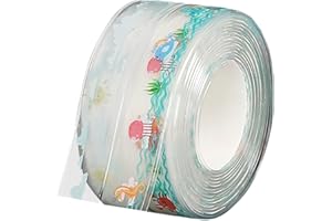 GVRGO Kitchen Bath Caulk Tape Sealant Strip, 1.5''x10.5FT PVC Self Adhesive Toilet Caulk Strip, Caulking Tool Decorative Sealant Tape for Bathtub Toilet Base Sink Shower- Underwater World