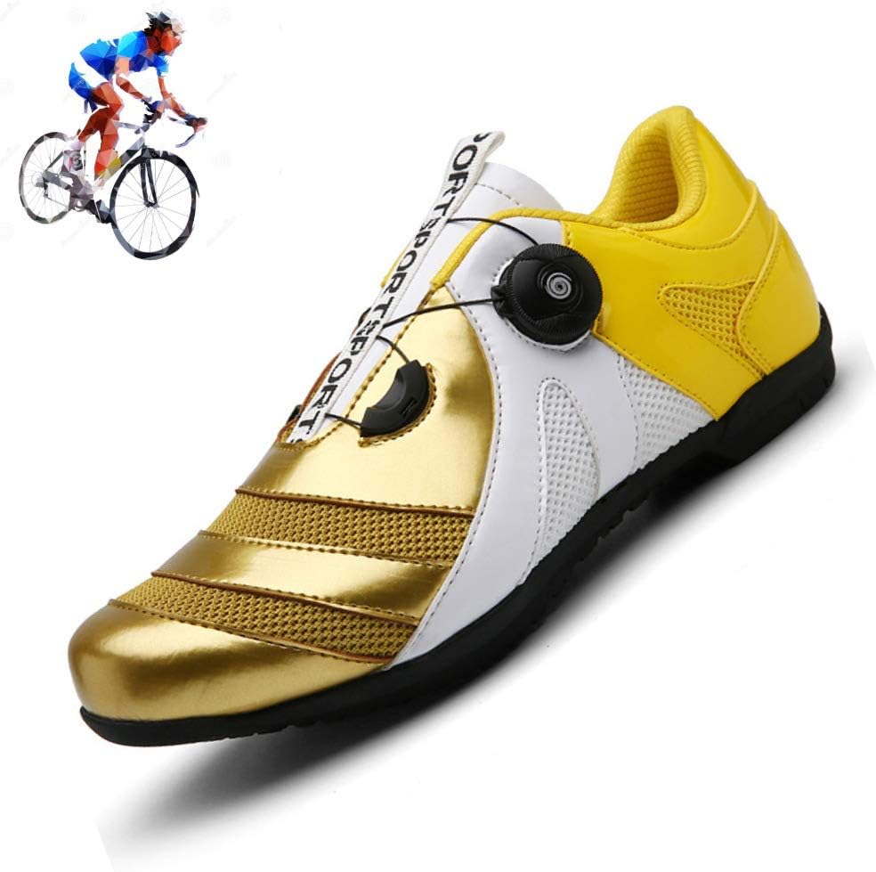 gold cycling shoes