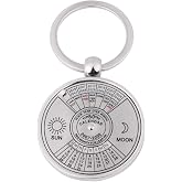 Antique 50 Years Perpetual Calendar Keychain Metal Key Ring Accessory 2010 To 2059 Silver