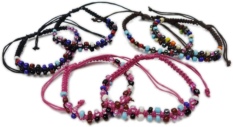 Amazon ミサンガ 1本 ランダムカラー ブレスレット アンクレット ビーズ 麻ひも カラフル 編み込み 手編み 手作り ハンドメイド 天然素材 バリ島 男女兼用 ユニセックス 色選択不可 ブレスレット 通販