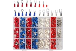 Crimp Spade Terminal Assorted Electrical Wire Cable Connector Kit Crimp Spade Insulated Ring Fork Spade Butt Set