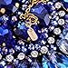 Blue Crystal Rhinestone Statement Necklace, Chunky Collar Choker Bib Pendant Statement Necklace Fashion Necklace Jewelry for Women