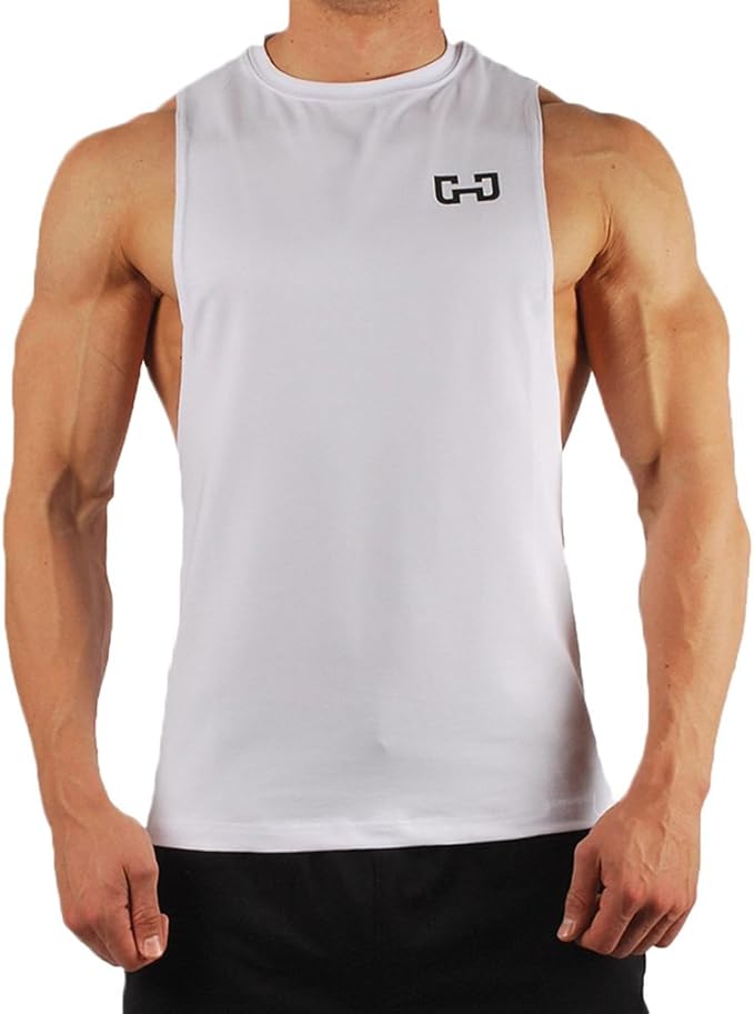 Amazon Ruuko タンクトップ メンズ スポーツ ノースリーブ トレーニングウェア シャツ M 白 タンクトップ 通販