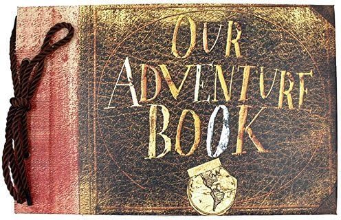 Nainaiwu Vintage Photo Album DIY Self-Adhesive Scrapbook Retro Anniversary Scrapbook Album, Wedding Guest Book with Storage Box, Travel Book (Our Adventure Book)