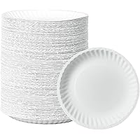 GUSTO [6 Inch - 500 Count] Uncoated White Paper Plates, Dessert Plates Disposable - Decorative Craft Paper Plates (Formerly C