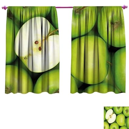 Amazon Com Apple Room Darkening Wide Curtains Realistic Looking