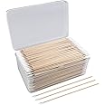 500 PCS 6 Inch Long Cotton Swabs With Reusable Box - 100% Natural Eco-friendly Cotton Swabs With Wooden Sticks - Non Sterile Cotton Tipped Applicators For Ear & Gun Cleaning, Makeup Remover