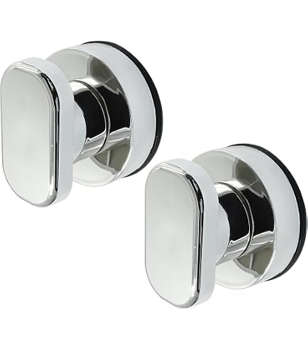 2-Pack Suction Cup Door Handles | No Drill Hooks For Glass, Cabinets, Fridge | Vintage Black Ball Design | Removable & Strong Hold