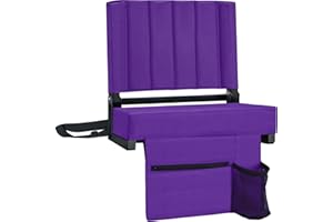 Buymoth Stadium Seat for Bleachers with Back Support Bleacher Seat Thick Cushion, Cup Holder, Carry Handle and Shoulder Strap for Outdoor Sports Events, Picnics, Beaches