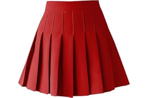 TONCHENGSD Women's High Waist Pleated Mini Skirt Skater Tennis Skirt