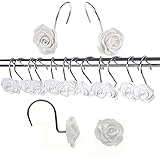 YUKUNTANG Shower Curtain Hooks, 12 Pcs Rose Anti