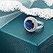 Gem Stone King 7.56 Cttw Blue Simulated Sapphire Ring In 925 Sterling Silver | Round 12MM | Wedding Engagement Anniversary Promise Ring For Women | Available in size 5, 6, 7, 8, 9