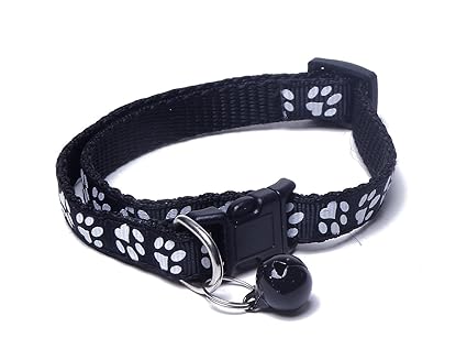 Futurekart Adjustable Length Cat Collar with Bell (Black)
