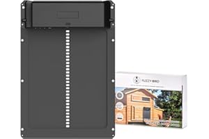 WELFUT Fuzzy-Bird Upgraded Solar Powered Automatic Chicken Coop Door Full Aluminum Auto Coop Door with Timer and Light Sensor Chicken Coop Door Opener Gray Water Resistance Improved Door