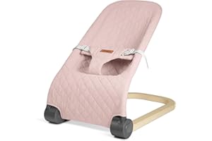Jimglo Baby Bouncer, Portable Infant Bouncer Seat for Babies, Newborn Bouncy with Cotton, Foldable, Pink