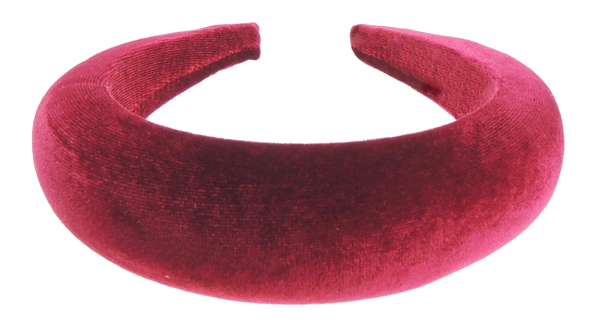 Ladies Girls Velvet Wide Round Bump Thick Chunky High Headband Alice Band (Burgundy)