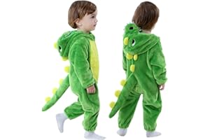 LONTAKIDS Toddler Infant Dinosaur Costume Flannel Hooded Onesies Soft Animal Romper Outfits Gift