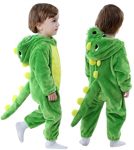 lontakids Toddler Infant Dinosaur Costume Flannel Hooded Onesies