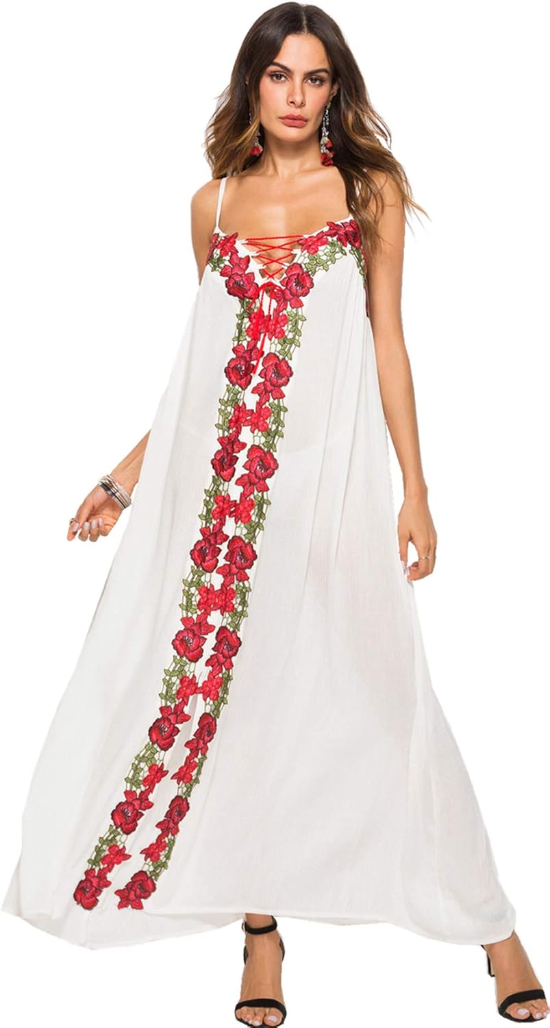 white lace up front dress