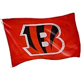 Team Sports America NFL Cincinnati Bengals 3 x 5 Outdoor Durable House Flag with Grommets | Sport Team Flag & Banner | Indoor Wall Decor Flag for Room | Works with Flag Poles for Outside House