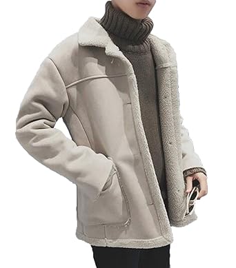 Amazon Gudeke 毛襟 裏ボア 棉服コート メンズ ムートンコート
