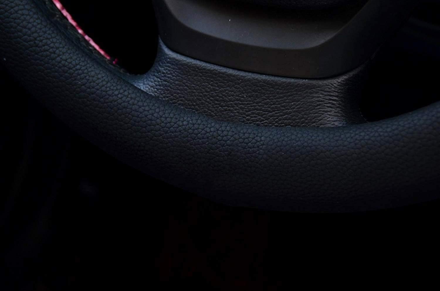 Valleycomfy Microfiber Leather Steering Wheel Covers Universal 15 inch (Black): Automotive