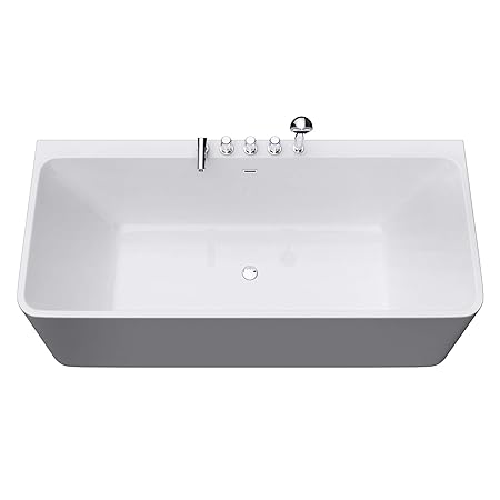 Freistehende Badewanne 180x80cm Sanitäracryl mit Armatur Standbadewanne V601MA Mai & Mai
