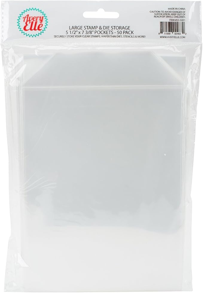 Avery Elle Ss 5001 Stamp Die Storage Pockets 50 Pkg Large 5 X 7 3 8 White Clear Single Pack 2 Pack White Clear Scrapbooking Arts Crafts Sewing Migalio Com