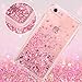 WORLDMOM iPhone SE 2022/2020 Case - Liquid Glitter Waterfall Clear TPU Protective Case - Rose Gold