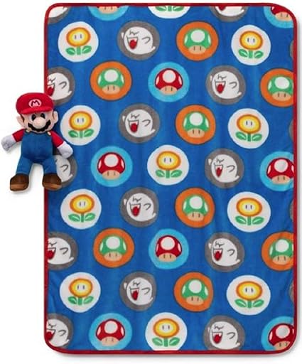 Amazon Com Jayfranco Kids Plush Throw Blanket And Character Mario