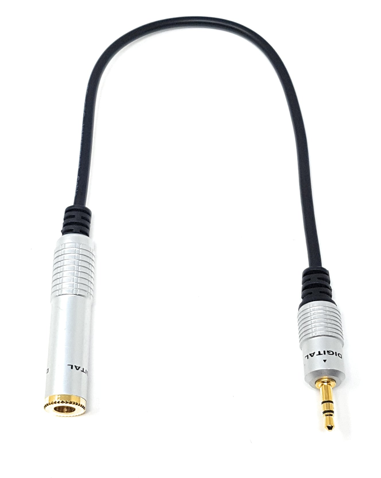 Maincore 30cm 3.5mm Jack to 6.35mm (1/4") Stereo Socket Adapter Cable – Headphone Extension Lead for Hi-Fi, Amplifier, Mixer, DJ & Studio Equipment