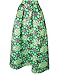 Uideazone Women African Print Skirts Pleated Flared Full Cricle Maxi Skirts Dress Green