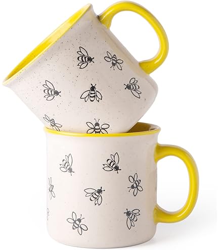 Swizzels Tazza In Ceramica A Forma Di Cuore Bethany Bumble Bee BEE Mine - 11oz, Regalo Romantico Con Manico A Cuore, Licenza Ufficiale Love Hearts