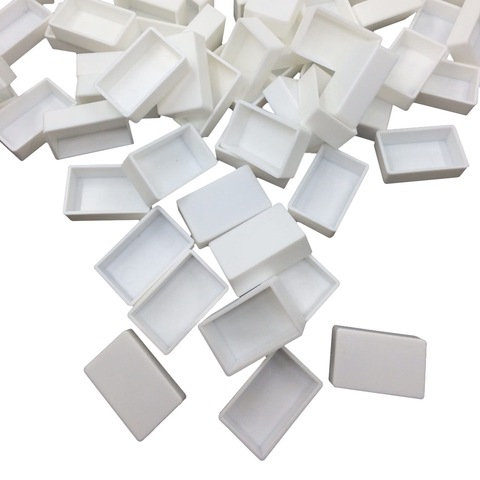 50 Pcs White Painting Full Pans Empty Watercolour Pan Palette Boxes for Kids Adults Oil Artist Watercolour Painting
