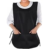 Tucnoeu Unisex Cobbler Apron with 2 Pockets, Adjustable Water & Oil Resistant Apron Art Smock for Work Kitchen Cooking