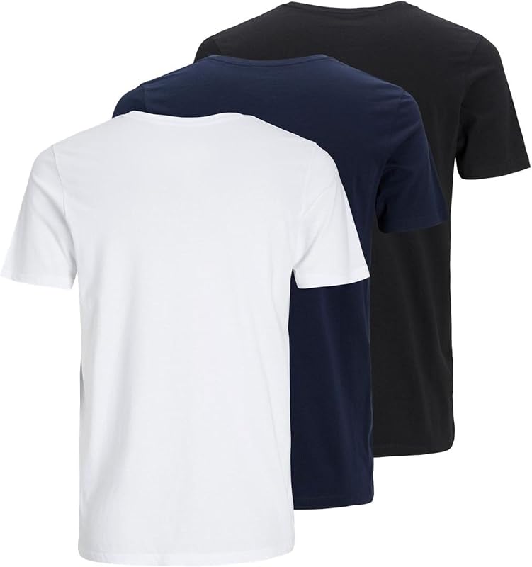 JJECORP Logo Tee SS Crew Neck 3PK MP T-Shirt, 12137126-Blazer Nero/Bianco/Blu Navy, M (Pacco da 3) Uomo