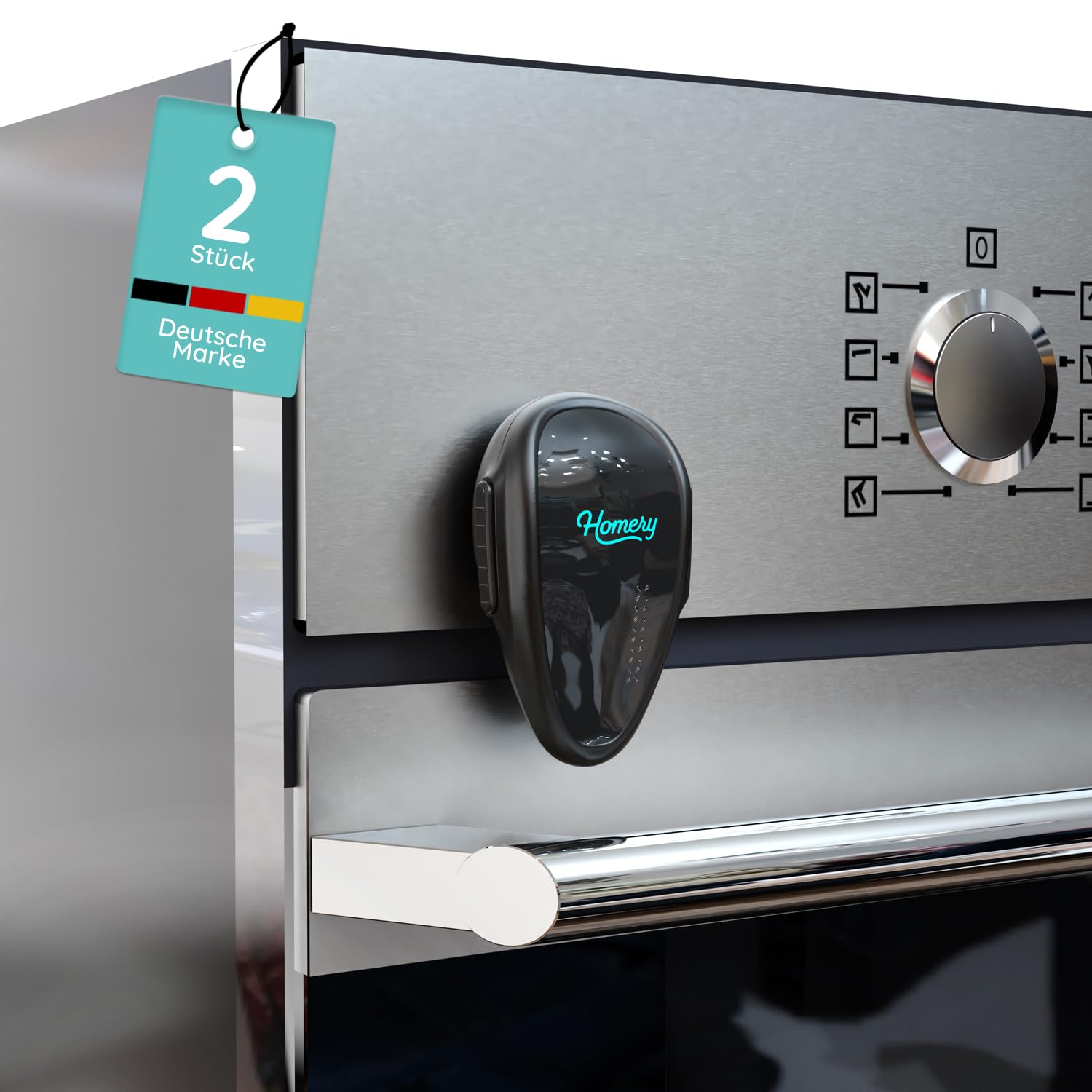 Child Lock Stove Protection for Babies and Toddlers, Oven Door Protection with No Drilling Installation (2 Pieces, Black)