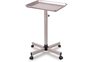 Wuissvnb Salon Tray, Salon Tary on Wheels, Height Adjustable Rolling Tray, Aluminium Tattoo Tray Use As, Tattoo Tray, Dental Tray, Spa tary, Hairstylist Tray(Rose Gold)