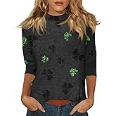 Mock Neck Tops for Women 3/4 Sleeve Dressy Casual T Shirts Loose Fit Spring Outfits 2026 Lightweight Solid Work Blouses