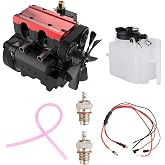 Engine Model Kit that Runs for Adults, L2 Mini Engine ST-NF2 7cc Inline 2-Cylinder 4-Stroke Air-Cooled Full Metal Engine Build Kit for Adults