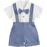 Infant Baby Boy Gentleman Outfit Summer Romper Onesie Suspender Shorts Overalls Newborn Dress Clothes