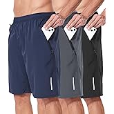 RPOVIG 3 Pack Men's Athletic Shorts Sets 9" Gym Workout Short with Zippered Pockets Running Joggers Basketball Gift